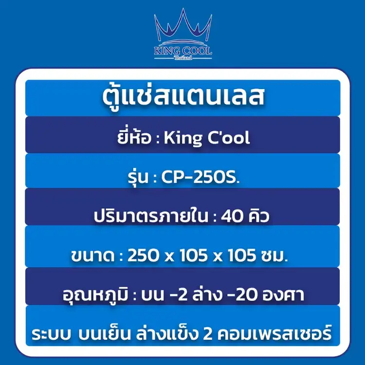 รายละเอียด ตู้แช่ CP250S